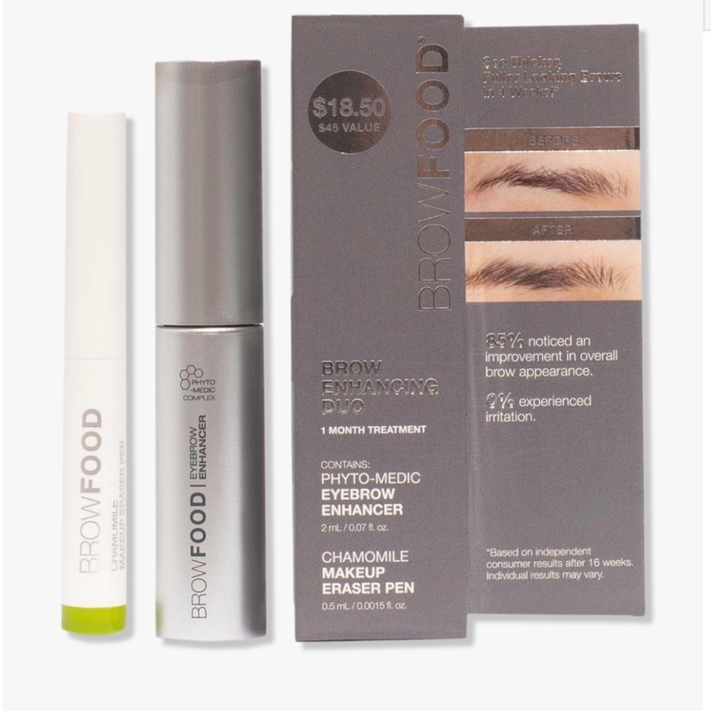 BROWFOOD Brow Enhancing Duo Phyto-Medic Eyebrow Enhancer & Makeup Eraser Pen Set